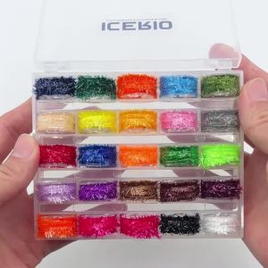 25pcs/set Fly Tying Material Ice Chenille For Tying Nymphs Streamer Fly Marabou Jig Ice Jig Flies Sea Fishing Bass Pike Lures
