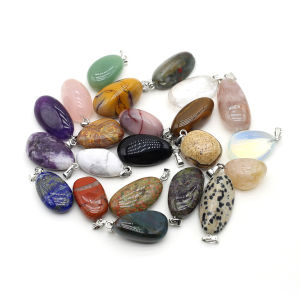Natural Stone Pendants Polished Lapis lazuli Onyx Opal Charms for Jewelry Making Diy Women Necklace Earrings Reiki Healing Gift