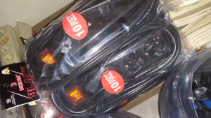 STOP KONTAK 4 LUBANG + KABEL ON OFF 10M FULL TEMBAGA-HITAM-S1