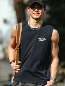 P-56 | Cotton Sleeveless Wide Shoulder T-shirt Men
