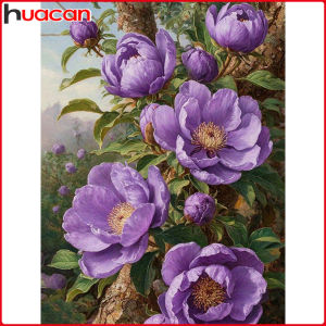 Huacan 5D DIY Diamond Painting Peony Diamond Embroidery Flower Complete Kit Picture Of Rhinestones