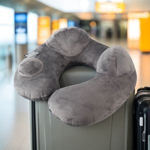 Travel Portable Inflatable U-Shaped Neck Pillow for Napping on Airplanes And High Speed Trains Pressure Relief Foldable Pillow