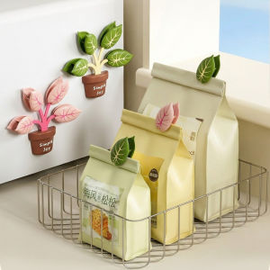 1/2PCS Cute Plant Shape Magnetic Food Sealing Clips Kitchen Refrigerator Magnet Snack Fresh Keeping Seal Clips Cosas De Cocina