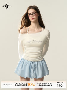 Afffreedom Lace Trim Diamond Embellished Base Shirt Womens Fashion Spring New Style Slim Fit Long Sleeve T-shirt