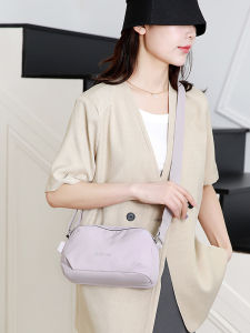 Jielangshi Canvas Backpack Womens Multi-Pocket Commuter Bag Fashionable Shoulder Crossbody Bag Modern Neutral Style Nylon Material