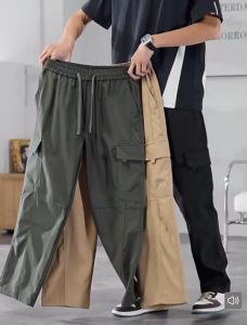 #077#M-3XL#กางเกงแฟชั่นผู้ชายสไตล์เกาหลีบอยแบนด์ผู้ชายทรงเท่มี 6กระเป๋าผ้าคอตตอนใส่สบายเนื้อผ้าระบายอากาสได้ดีใส่ได้ทุกโอกกาส