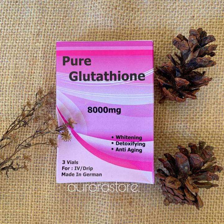 pure glutathione 8000mg Pure glutathione 8000mg box suntik putih infuse whitening Produk Pemutih  Kulit - Lazada