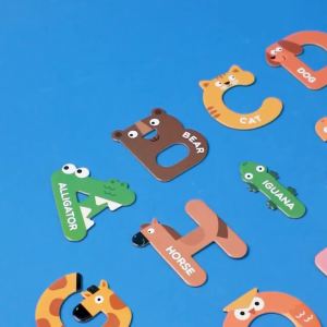 Moulty 26Pcs Magnets Fridge Letters Paper Large Magnetic Refrigerator ABC Alphabet Cute Spelling Learning Game Toys for Kids Baby Girls Boys Toddler Preschool Educational (Letter)