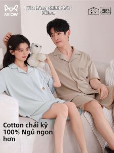 MiiOW | Cotton Summer Sleepwear Short Sleeve for Ladies Wearable for Men