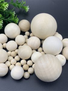Factory Non-Hole Wooden Bead Theaceae Wood Ball Natural Log Handmade DIY Accessories 10-50mm Solid Wooden Beads