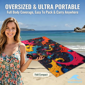 Swirl Orbit Beach Towel Sand Free Quick Dry Absorbent Thin Compact Towels for Swimming Pool Camping Beach Accessories