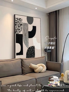 Modern Minimalist Black White Grey Abstract Living Room Decorative Painting High-End Sensation Floor Sofa Background Wall Art