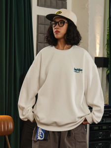 Battles Empire Basic Embroidered Print 300g Composite Milk Silk round Neck Sweatshirt Loose Casual Outerwear Hoodie