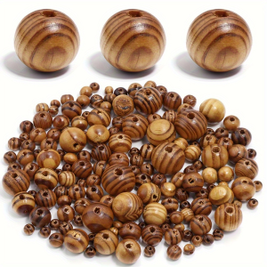 100-500pcs 6-18mm Pine Wooden Beads For DIY Jewelry Bracelet Necklace Handicrafts Accessories