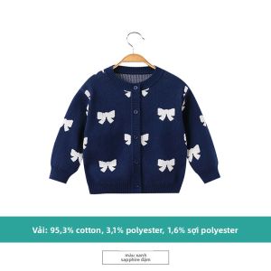 Hamqi | Áo Cardigan Cho Bé Gái Thắt Nơ Xinh Xắn