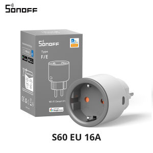 Sonoff | SONOFF S60 EU/UK WiFi Smart Plug with Power Monitor Outlet Smart Socket Overload Protection Timer for Alexa Google Home Alice