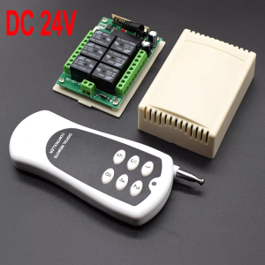 6CH Wireless Remote Relay Module Universal 433MHz DC 12V/24V Includes 6Button RF Transmitter and Receiver
