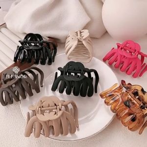 Kẹp tóc nữ càng cua Eleanor Accessories thiết kế lượn sóng đa dạng màu sắc phụ kiện tóc 9730