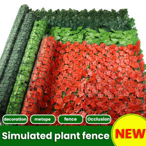 100CM Artificial Leaf Fence Protected Privacy Hedging Wall Landscaping Garden Fence Balcony Screen for Outdoor Garden Fence Backyard Home Decor Greenery Walls