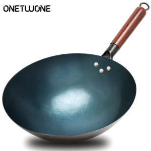 Household Iron Wok Iron Pot Traditional Hand Forged Without Coating Iron Wok 30/32cm Old-style iron Pot