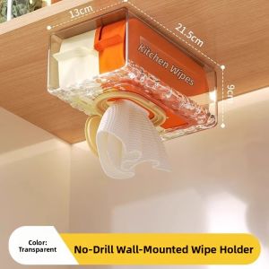 Self-Adhesive Hanging Space-Saving Transparent Paper Wipe Dispenser