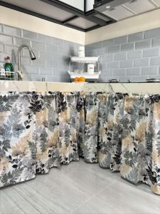 Mariya Printed Kitchen Sink Under Sink Curtain Standard Size 58x30 incges