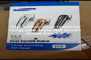 HD Voice Samsung D9 original waterproof Bluetooth headset d9 wireless headset.A Name of Quality Earbuds
