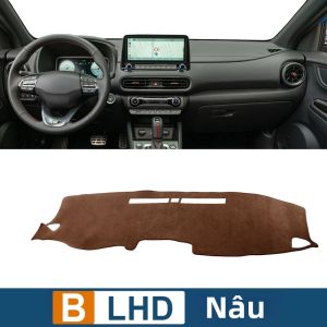 Tấm Che Nắng Bảng Điều Khiển Xe Hyundai KONA EV Thảm Chống Trượt Phụ Kiện Bàn Điều Khiển Cho Các Mẫu Xe 2018-2022 Chất Liệu Flannel/polyester