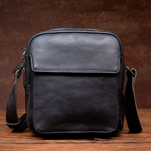 Mantime | Vintage Handmade Color Leather Shoulder Bag Mens Crossbody Bag