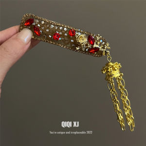 Retro Chinese Style Pearl Flower Butterfly Bell Tassel Hair Clip Womens Fashion Accessories Bridal Hairpin Side Clip