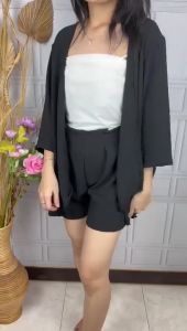 BestStore - Setelan Cardigan + Hotpants 2IN1 / Setelan Wanita / One Set / Setelan Cardigan / Set Kekinian
