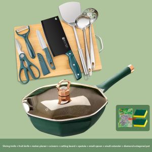 CMGF | Non-Stick Cooking Set with Octagonal Frying Pan and Stir-Fry Pan for Induction Cooktop and Gas Stove