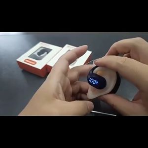 Wearable Single Wireless Bluetooth Earbuds with Digital LED Display USB Rechargeable Ear Clip Bud