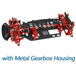 Aluminum & Carbon Fiber Frame Chassis Kit with Shock Absorbers Belt Drive for 1/10 RC Car Tamiya TT01 TT-01 DIY Upgraded Parts