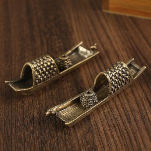 Đế Hương Bằng Đồng Nguyên Chất Hình Thuyền Nhỏ Trang Trí Nhà Đĩa Đựng Hương Dụng Cụ Đốt Hương Thảm Thuyền Tre Đĩa Đựng Hương