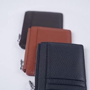 Ultra-Thin Genuine Leather Mens Wallet Mens Portable Wallet Zipper Wallet Multi-Functional Wallet Mens Long Type Card Holder