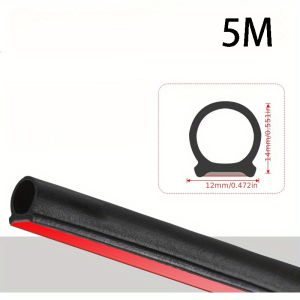 D-Type Rubber Seal Strip for Car Hood & Trunk Dustproof Sound Insulation & Noise Reduction Universal Fit