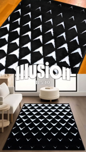 ILLUSION Karpet Lantai 160x210 Motif 10 Black White