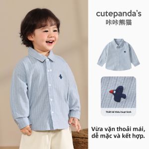 CUTEPANDAS | Áo Thun Dài Tay Sọc Cho Bé