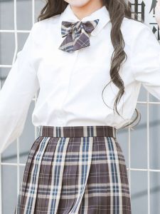 Áo Sơ Mi Nữ JK Basic Pure White College Style Spring Top Size Lớn Áo Thun Dài Tay Ngắn Áo Thun Nữ Sinh