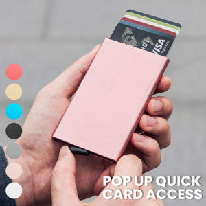 Rfid Credit Card Holder Metal Thin Slim Smart Wallet Men Women Wallets Pop Up Minimalist Small Black Purse Mini Walets for Men