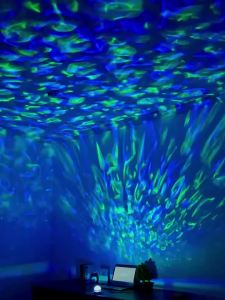 Colorful Water Wave LED Projection Lamp Party Lights with Remote Control USB Powered for Christmas Party Home Room Decorations