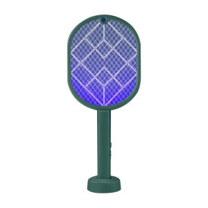 Fly Swatter Electric Racket Rechargeable Bug Zapper Racket Portable Foldable 2-in-1 Mosquito Killer Trap for Home Bedroom Patio