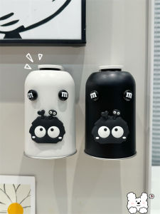 Stainless Steel Wall-Mounted Magnetic Toothbrush Holder Couples Washing Cup High Aesthetic Value Home Use No-Punching Required