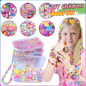 Need. DIY Children Bead Set for Jewelry Making Colorful Acrylic Crafting Beads Kit Box with Accessories