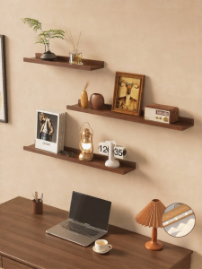 CHOSE | Non-drilling Display & Decoration Shelf TV Background Wall Real Wood Panel