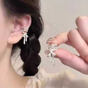 Elegant Butterfly Knot Ear Cuff No Piercing Required Womens Fashion Jewelry Clip-On Earrings Lightweight Luxury Feel