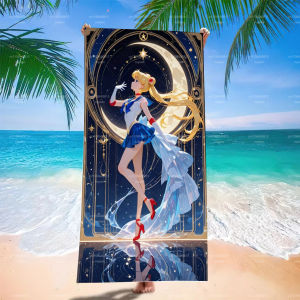 Bandai | Sailor Moon Usagi Tsukino Beach Towel Anime Celestial Moon & Star Quick-Dry Bath Towel