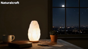 5A Grade Himalayan White Salt Crystal Lamp–Natural Handcrafted Salt Night Light with Solid Wood Base