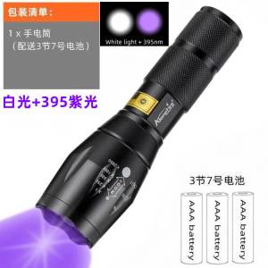 High-Power Money Detector Lamp UV Detection Fluorescent Coin Identification Anti-Counterfeiting Lamp Purple Light Outdoor Lighting Torch